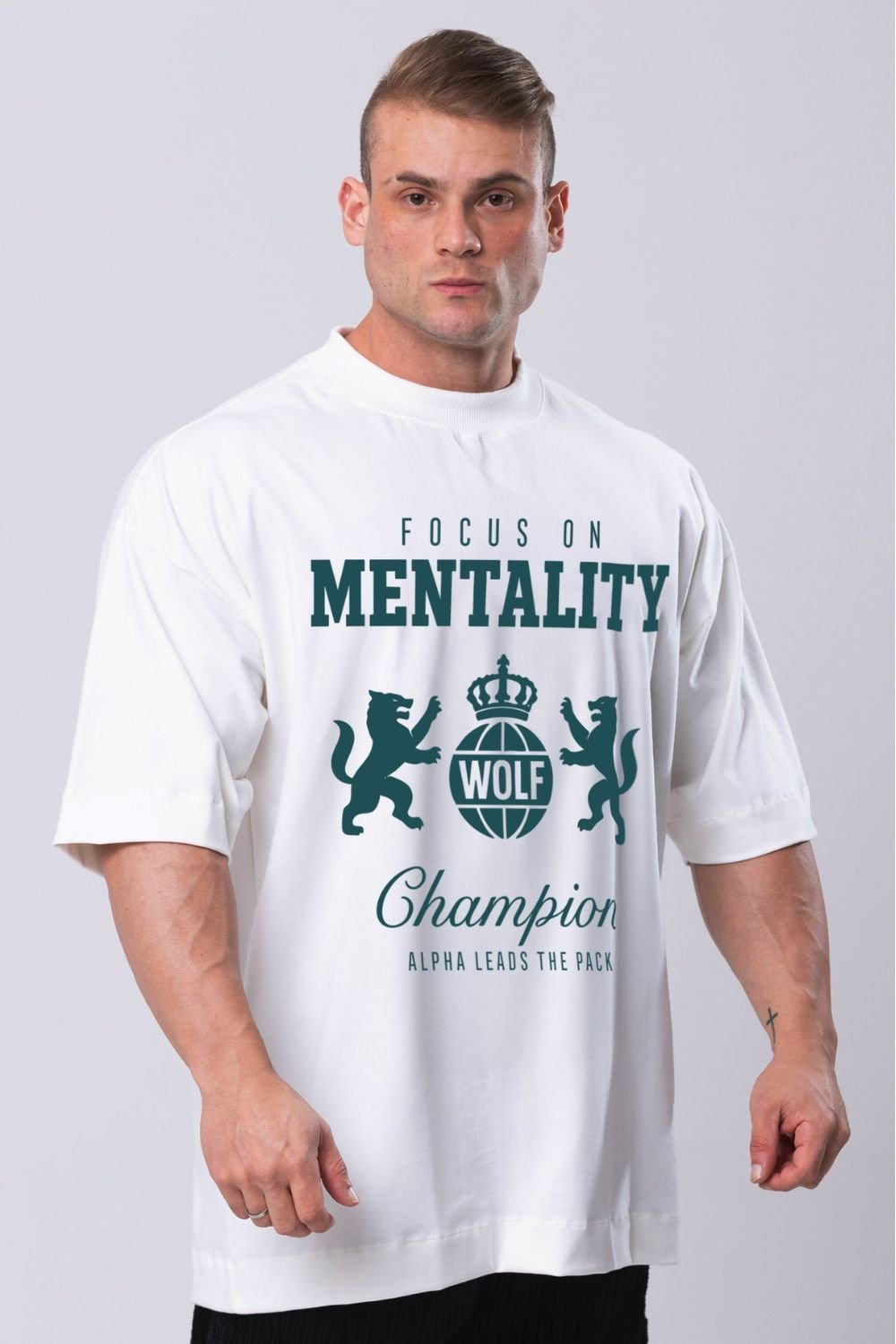 Alternative view of Focus on Mentality Oversized Tee