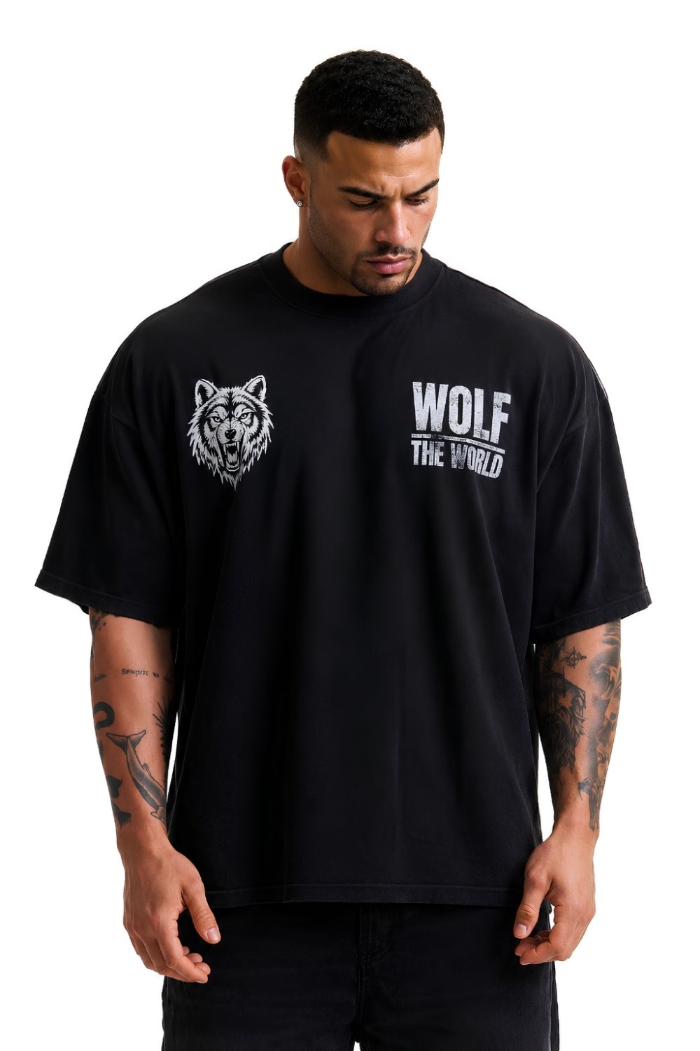 Alternative view of Wolf The World Oversized Tee